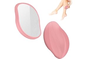 Bud K 2 Pack Crystal Hair Eraser for Women and Men, Reusable Painless Exfoliation Hair Removal Tool, Portable Epilator for arms, Back and Legs, Pink
