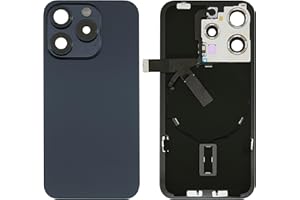 NuFix Back Glass Replacement for iPhone 15 Pro Max 6.7" Battery Door with NFC Wireless Charging Coil Flashlight Flex and Meta