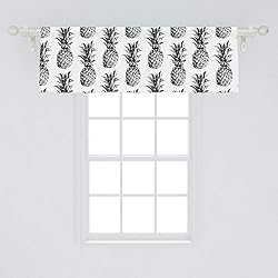 Ambesonne Pineapple Window Valance, Hand Drawn