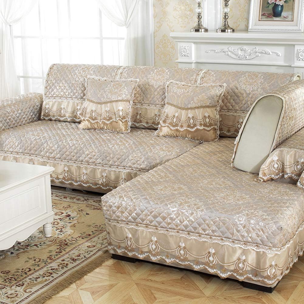 Jacquard Antislip Sofa cover, European style Vintage lace Couch cover