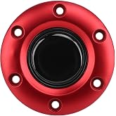 Qiilu Universal 6-Hole Horn Button Cap for and Steering Wheels, Fits Standard Interior Steering Wheel Decor (Red)