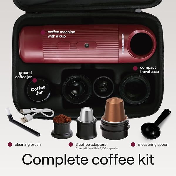 PORTABLE ESPRESSO MACHINE – AUTOMATIC MINI ESPRESSO MAKER & TRAVEL 5 CUP COFFEE MAKER FOR CAMPING – SMALL EXPRESSO COFFEE MACHINE FOR GROUNDS & PODS – CAFETERA ESPRESSO, CAFETERAS ELÉCTRICAS MODERNAS
