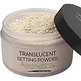 Aesthetica Translucent Setting Powder – Matte Finishing Makeup Loose Setting Powder – Flash Friendly Translucent Powder Foundation - Loose Face Powder Includes Velour Puff