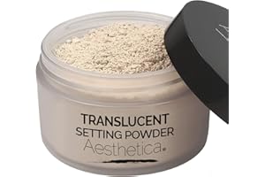 Aesthetica Translucent Setting Powder – Matte Finishing Makeup Loose Setting Powder – Flash Friendly Translucent Powder Foundation - Loose Face Powder Includes Velour Puff