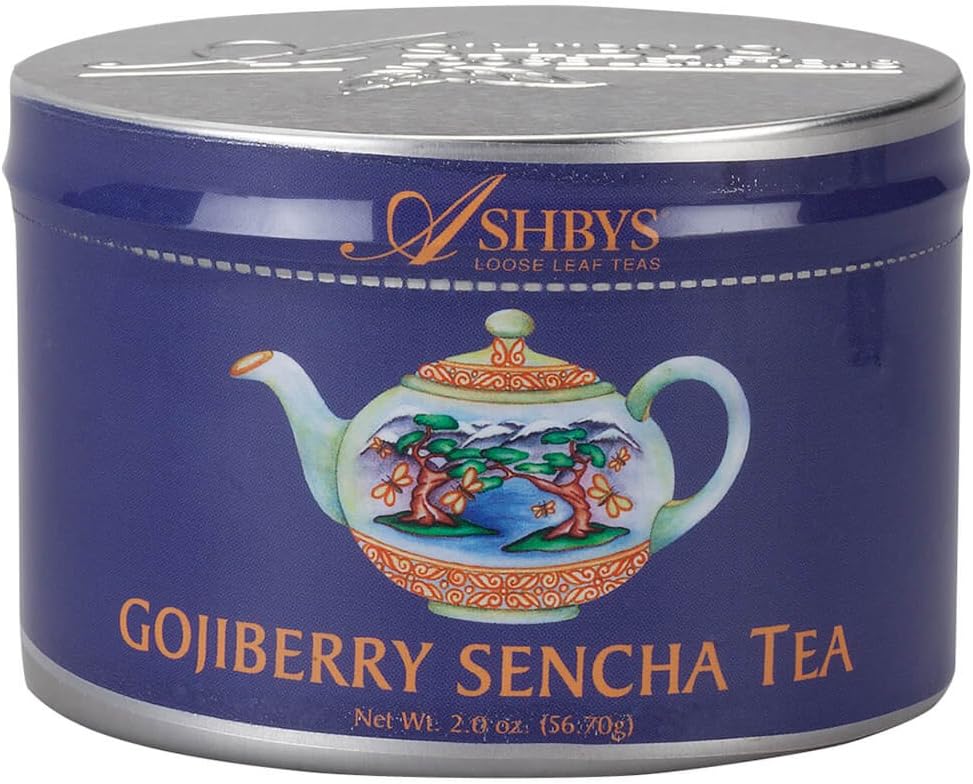 Ashbys Gojiberry Sencha Loose leaf Tea 2 Ounce Tin by Ashbys of London Tea