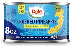 Dole Canned Fruit, Crushed Pineapple in 100% Pineapple Juice, Gluten Free, Pantry Staples, 8 Oz, Packaging May Vary