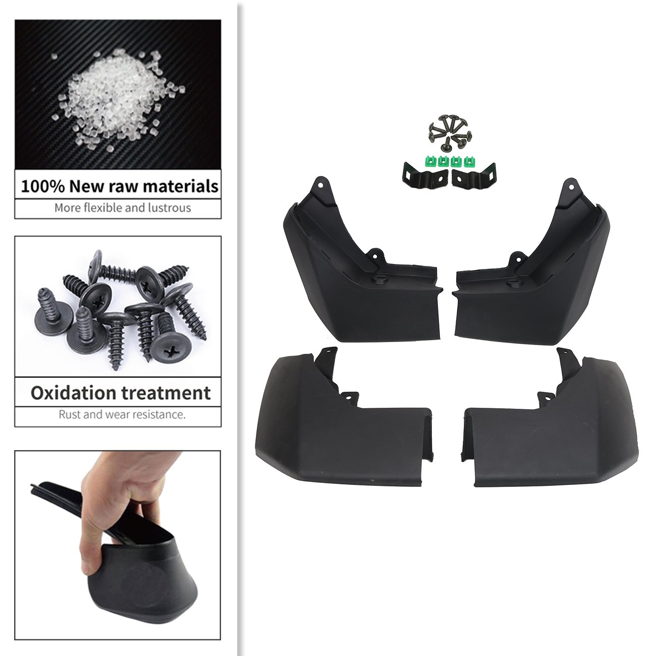 Psler Paraspruzzi Parafango Per Citroen Aircross C5 - Kit Anteriore E Posteriore In ABS - Senza Fori - Foto 6