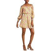 WAYF Womens Leyden Off-The-Shoulder Mini Dress, L, Yellow