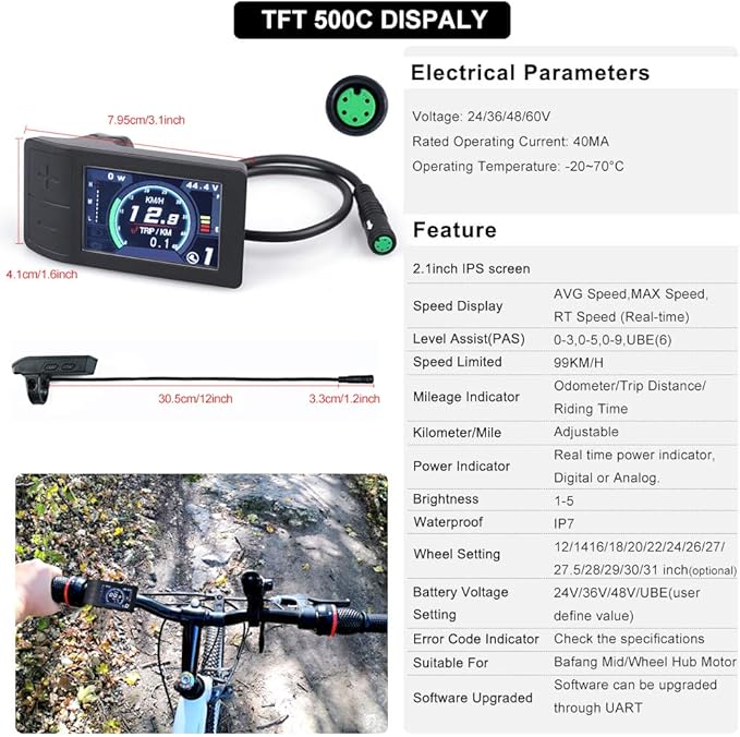 BAFANG Display Available Electric TFT 500C