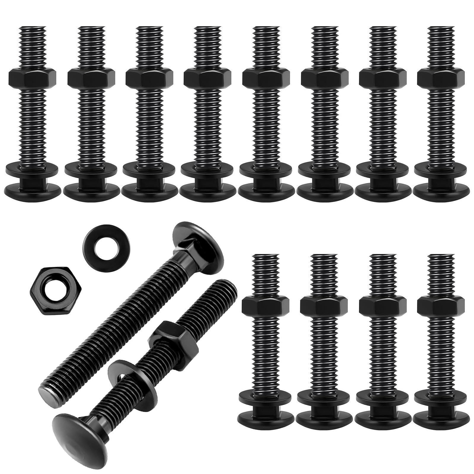 ORTAVA M6 x 40 Carriage Bolts M6 Stainless Steel Carriage Bolts Carriage Bolts M6 Gate Hinge Screws Stainless Steel with Nuts and Washers Pack of 20