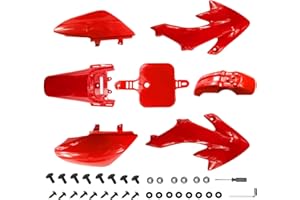 PRO BAT 7 PCs CRF50 Plastic Fender Kit XR50 Fairing Fender Kit Motorcycle Complete Fender Fairing Body Work Kit Fit for CRF 50 XR 50 SDG SSR 107 110 125 Pit Dirt Bike, Red