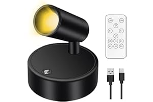 LASERTY Battery Operated Spot Lights Indoor: 20-120Hrs Battery Life Wireless Spotlight with Stepless Color Temperature & Stepless Dimming & Timer | LED Wall Light Accent Lighting with Remote for Plant Picture