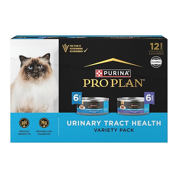 PURINA PRO PLAN URINARY TRACT HEALTH PATE CAT FOOD VARIETY PACK, TURKEY AND GIBLETS, AND OCEAN WHITEFISH ENTREES – (PACK OF 12) 5.5 OZ. CANS
