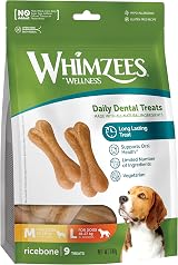 WHIMZEES Rice Bone M/L 9 Pieces Dog Dental Stix Med/Large Grain Free