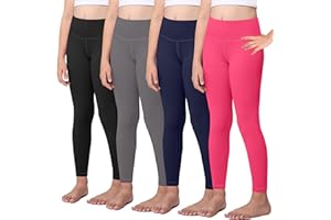 AENLLEY Girls Workout Athletic Leggings - High Waisted Soft Stretchy Dance Running Yoga Pants Tights for Kids