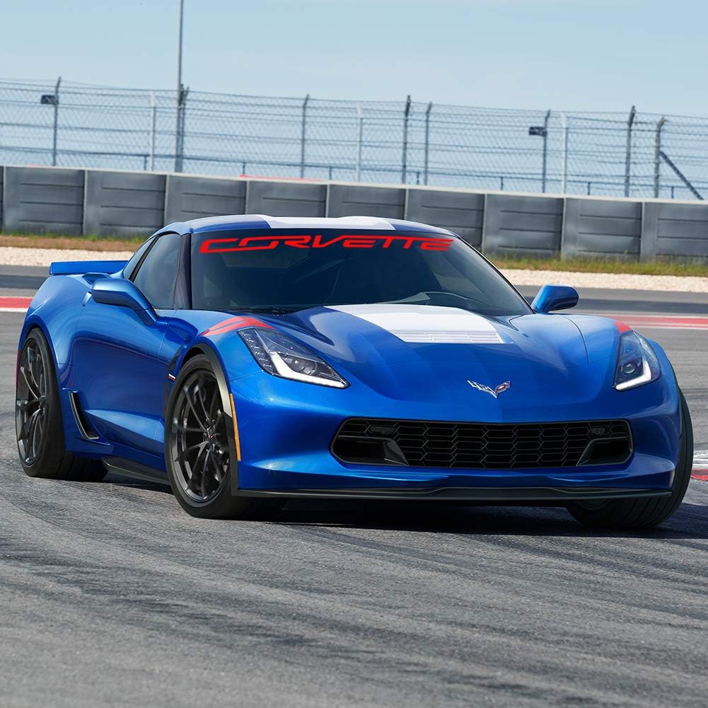 C7 Corvette Windshield Decal Kit (Corvette Script Red)