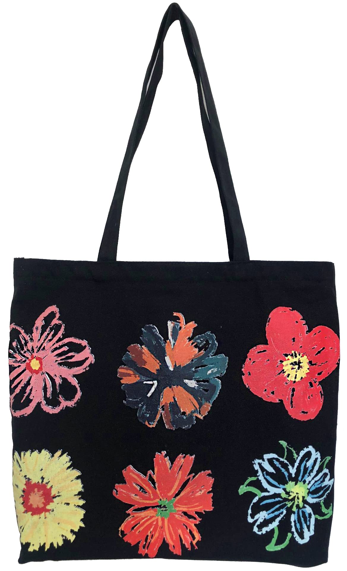 Jiamusi Canvas Tote Bag for Women Girls Kids school Shoulder Bag with zipper Work Beach Lunch Travel and Shopping Grocery Bag