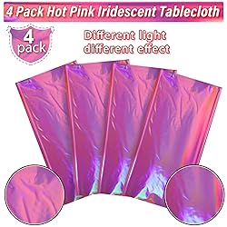 4 Pack Hot Pink Iridescence Plastic Tablecloths