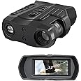 Night Vision Goggles: HISION 4K Binoculars with Camera for Day Night Thermal Wildlife Hunting & Shooting Military Tactical Infrared Scope 4000mAh 80X Magnification (Optical 10X & Digital 8X)