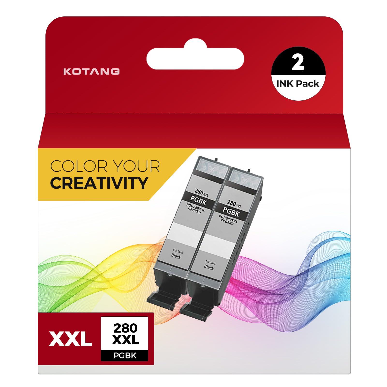Photo 1 of KOTANG Compatible PGI-280XXL PGBK Black Ink Cartridge Compatible for Canon TR8620A TR8520 TR7520 TS9120 TS6320 TS6220 TS6120 TS702 TS8120 TS8220 TS8320 Pinter (2 PGBK)
