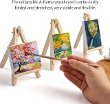 Siqian Mini Easels Display 2Pcs Wood Tabletop Artist Stand Yellow view 3