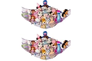Lilly's Love Stuffed Animal Storage Hammock - Large 2 Pack, Corner Hanging Stuffed Animal Net Organizer, Stuffed Animals Toy Storage, Cute Stuff Plushie Holder, Room & Bedroom Decor (Pastel Purple)