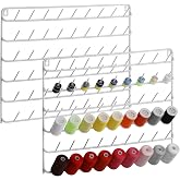 YBING Thread Holder Wall Mount White 2 Pack Sewing Thread Rack | 54 Spools, Embroidery Thread Organizer Rack, With Hanging Tools, For Quilting Braiding Hair Metal
