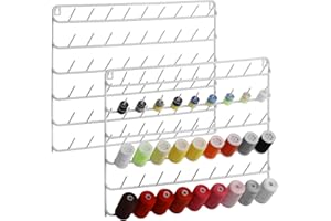 Thread Holder Wall Mount 54 Spools Sewing Thread Rack Embroidery Thread Organizer Rack Sewing Thread Holder White with Hangin