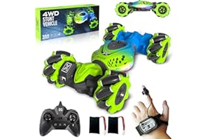 DOVQISK Remote Control Car - RC Drift Car for Boys Age 8-12, Gesture Sensing RC Stunt Cars 4WD Hot Wheels Cars Toy for Kids 4 5 6 7 8 9 10 Year Old Boy Birthday (Green)