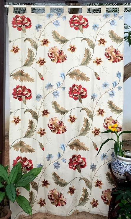 Buy Milano Home Linen Embroidered Tab Top Curtain 90 Inch