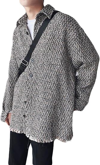 Zhongjue ジュージェン メンズ アウター ニット ジャケット ゆったり オーバーサイズ ジャンパー 秋 冬 コート 防風防寒 ストリート 秋冬 チェスターコート コート ジャケット 通販 Amazon