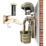 OneTigris Tactical Gear Wall Mount, Motorcycle Helmet Holder Stand Jacket Hanger Plate Carrier Rack Display Organizer for Pol