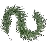 Artiflr 6ft Christmas Pine Garland, Artificail Greengery Garlands Christmas Spruce Garland Pine Leaves for Holiday Winter Fireplace Mantel Table Decor (Green)