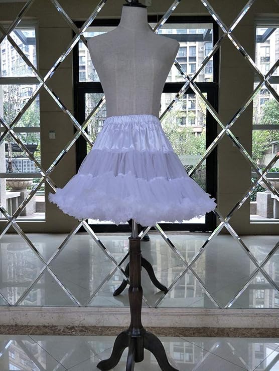 LIUWEI Petticoat Unterkirt Kurze Kleid Petticoat Weiß ...