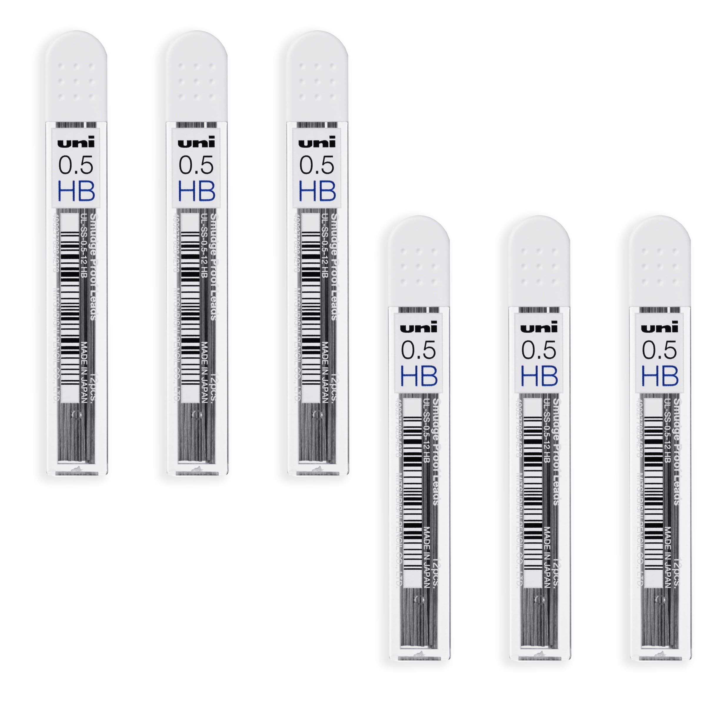 72 x Uni-Ball Kuru Toga Nano Dia 0.5mm HB Mechanical Pencil Refill Leads (6 Packs)