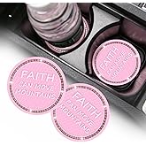 2 Pack Bling Car Cup Holders Universal, 2.75 Inch Silicone Anti Slip Cup Coaster Embedded in Ornaments Coaster, Crystal Rhinestone Rubber Pad Set Round Auto Drink Coaster Car Interior Accessories