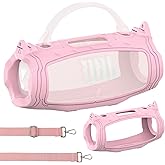 JCHPINE Silicone Case for JBL Charge 6 Portable Speaker, Protective Cover for JBL Charge 6 Pro AI Sound Speaker Accessories (Pink Case)