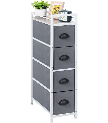 HAITRAL Schmale Kommode Mit 5 Schubladen – Stoff-Schubladen-Organizer Für Wäsche, Wohnzimmer, Eingangsbereich