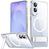 SPIDERCASE Magnetic for Samsung Galaxy S25 Edge Case, [3 Stand Ways][ Military Grade Drop Protection] with Invisible Stand Shockproof Slim Case for S25 Edge 5G,Clear