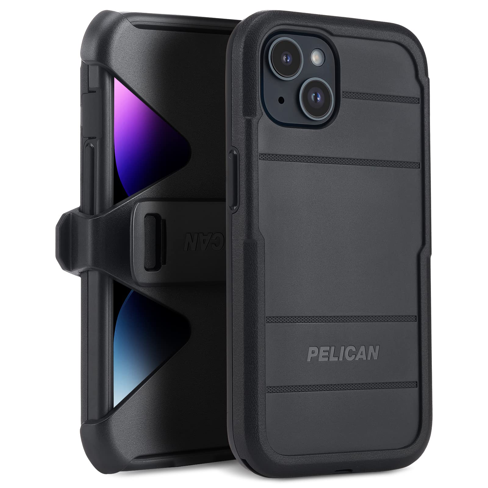 Pelican Voyager Series - iPhone 14 Plus Case 6.7" [Compatible with MagSafe] Magnetic Charging Phone Case With Belt Clip Holster Kickstand [18ft MIL-Grade Drop Protection] iPhone 14 Plus Cover - Black
