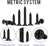 FandWay 1200Pcs Self Tapping Screws Set Carbon Steel Black Flat Head M2 M3 Kit view 5