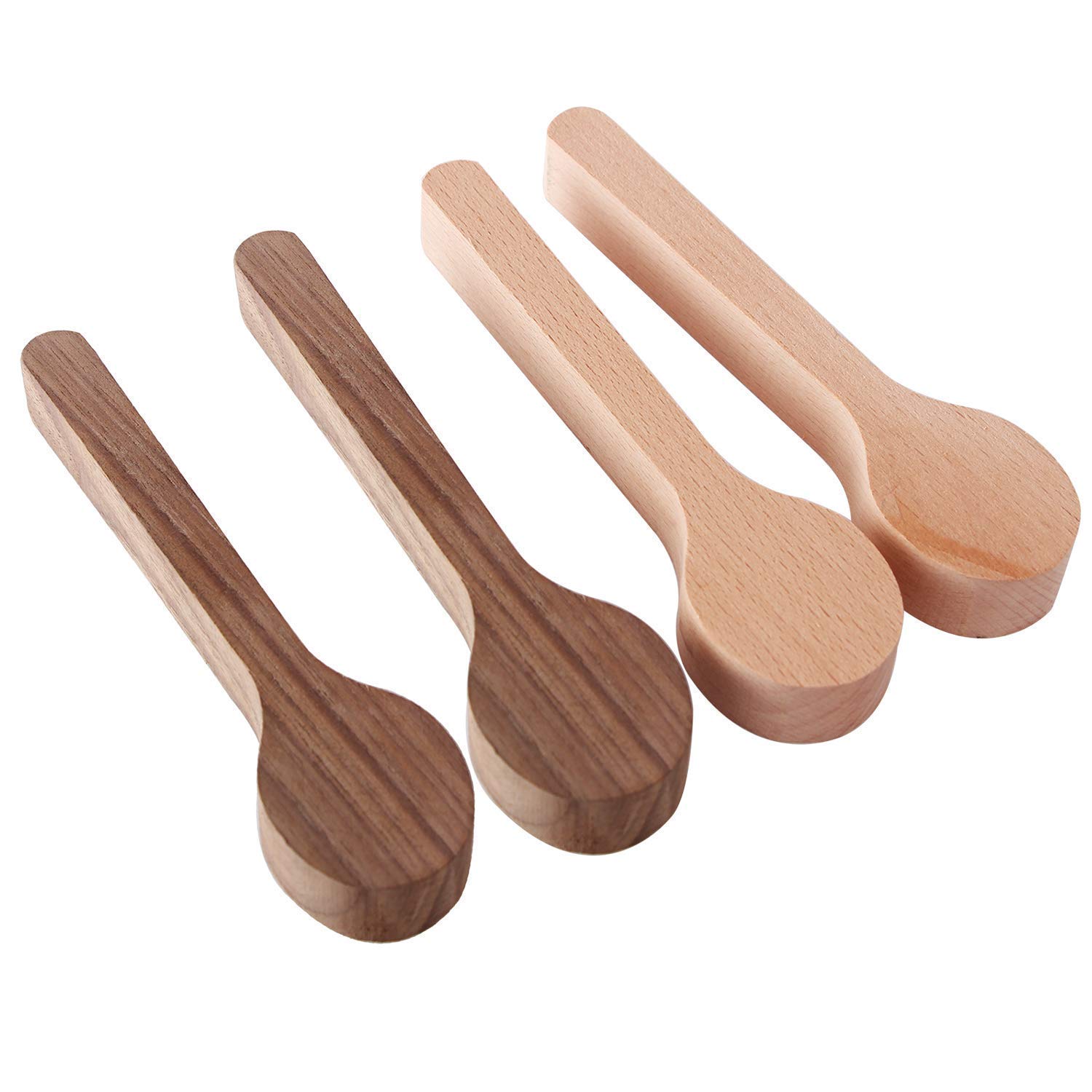 Co-link Wood Carving Spoon Blank Set Beech and Walnut Unfinished Wooden Craft Whittling Carving Kit for Beginner Whitteler (4pcs)
