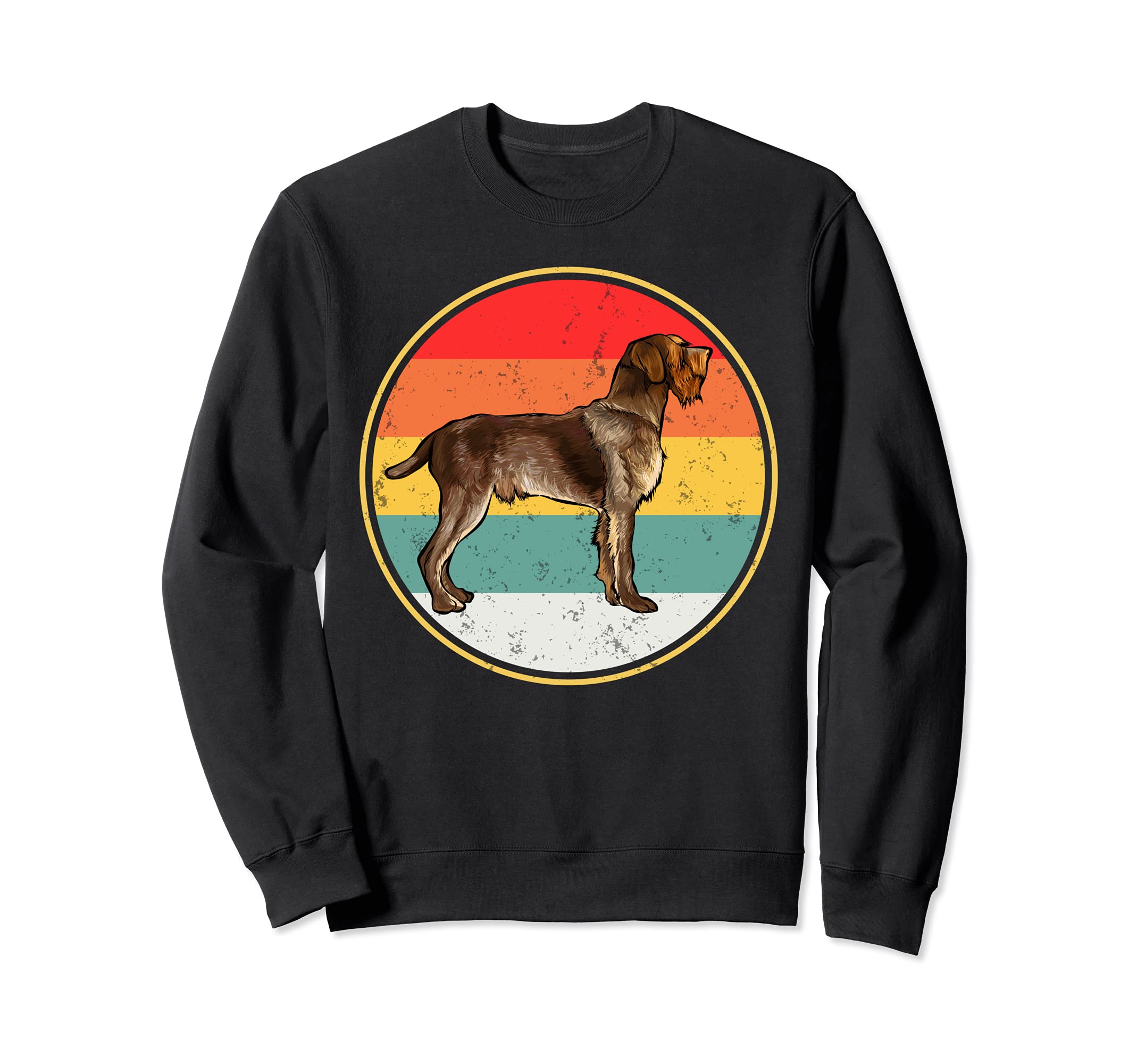 Vintage Retro Sunset Wirehaired Pointing Griffon Dog Sweatshirt