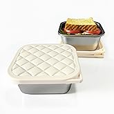 F.Y.Dreams 3 Pack 304 Stainless Steel Sandwich Containers With Silicone Lids/ 3 * 35 OZ/Plastic Free Lunch Box/Metal Bento Box/Snack Containers/Cream