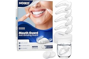NOIKO Mouth Guard for Grinding Teeth at Night, Mouth Guard for Clenching Teeth at Night Upgraded Safety EVA Material, Night Guards for Teeth Grinding, Anti Grinding Guard for Adult with 6 Cleaning Tablets