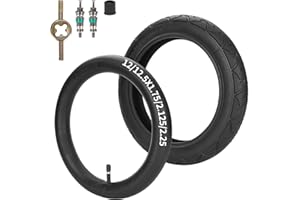 RUTU 1 Set Front 12 1/2 x 2 1/4 Tire (47-203) and Inner Tube for Kid Bicycle BoB Revolution SE/Pro/Flex and Duallie,Compatible with 3-Wheeler BOB Gear Jogging Troller Models