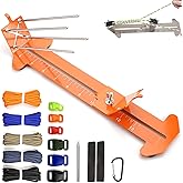 KOKKOYA Paracord Bracelet Jig Dog Collar Jewelry Loom Accessoies Making Kit Tools with Colorful 5 Cords and 6 Buckles Bracelet Length 4" to 13" (Carroty)