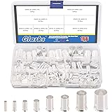 Glarks 166Pcs 8 Sizes AWG 12 10 8 6 4 2 1 2/0 Wire Ferrules Kit Silver Plated Copper Crimp Connector Non Insulated Ferrules P