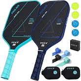SVICX Carbon Fiber Pickleball Paddle 16mm &ndash; Professional Pickleball Paddles with Superior Control, Power &amp; Spin &ndash; Extended Handle for Two-Handed Grip, USAPA Approved