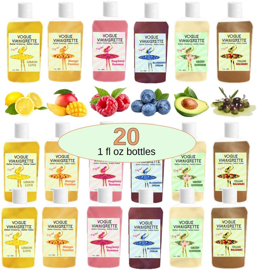 SPECIAL :: Individual Servings - PORTION CONTROL: Vegan - Keto - Low Carb - No Sugar added - Gluten Free - WW Food - #1 Best Tasting Salad Dressing - Refrigerated (Mixed Pack of 20 x 1oz)